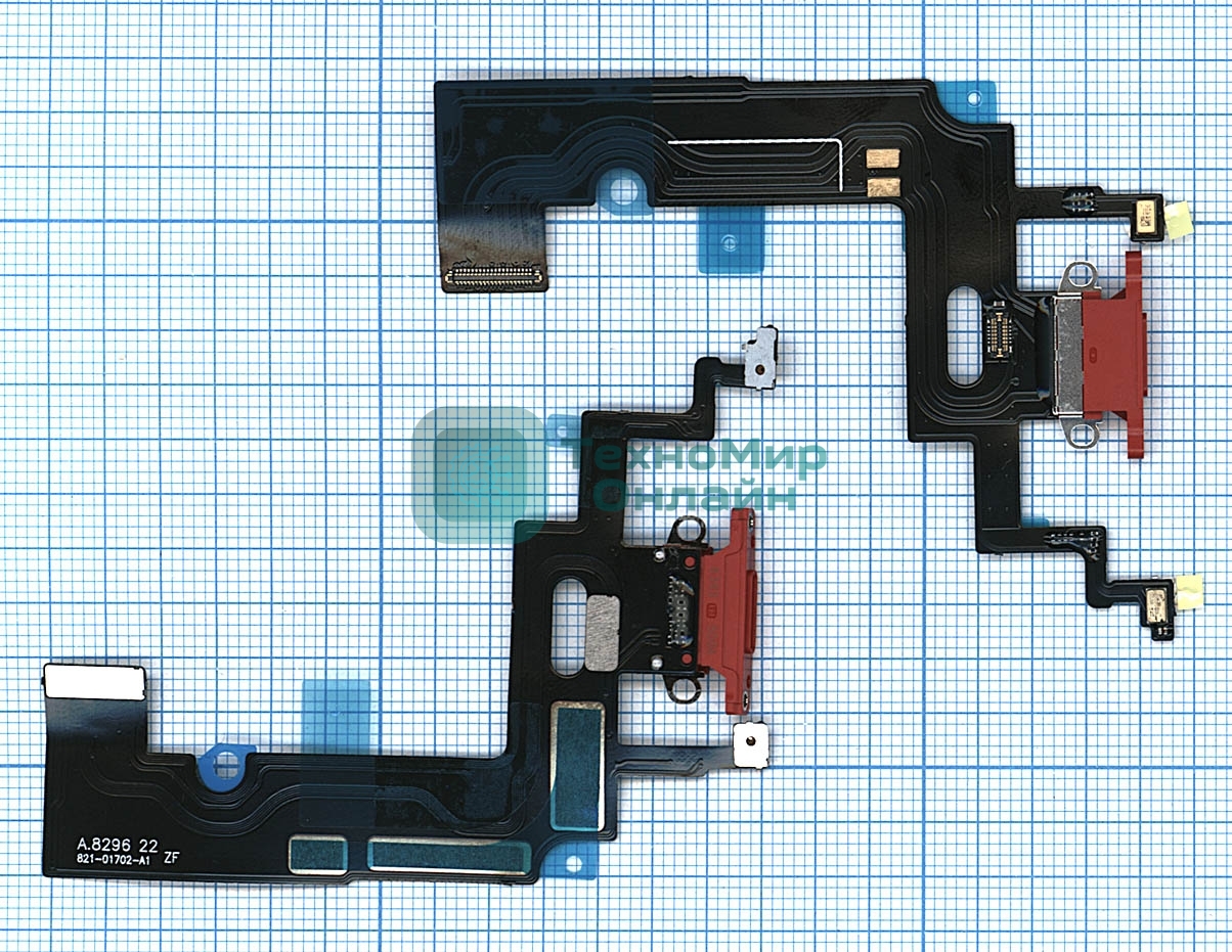 Шлейф разъема питания для iPhone XR красный