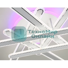 Потолочный светодиодный светильник FA8907 WH/CH белый/хром 135W 3000K-6400K+RGB 800*770*160 (ПДУ РАДИО 2.4G)