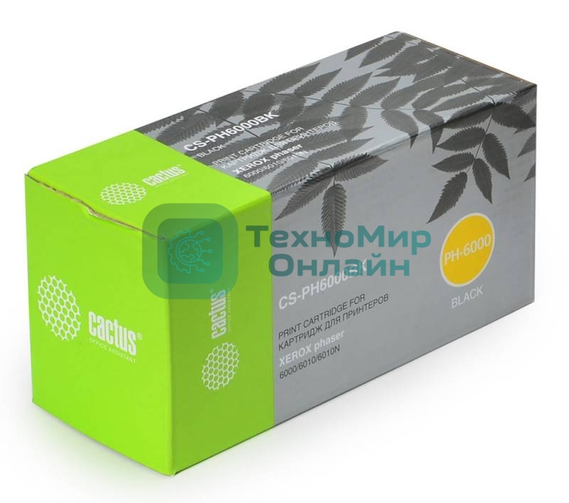 Картридж лазерный Cactus CS-PH6000BK (106R01634) черный (2000 стр.) для Xerox 6000/6010