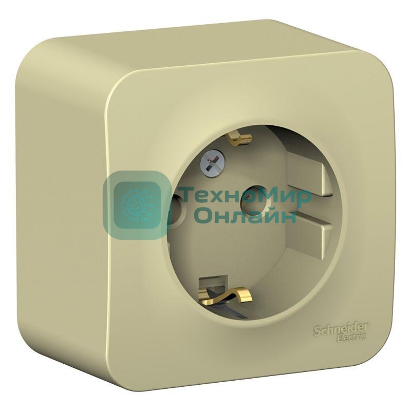 Розетка с/з без шторок, изолир. пластина 16А, 250В SE Blanca наруж Беж