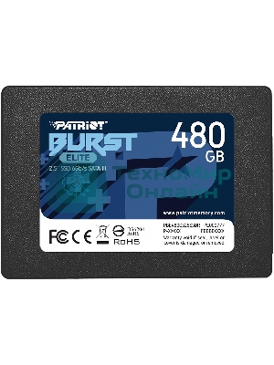 Накопитель SSD Patriot Burst Elite, 480Gb, SATA, 2.5
