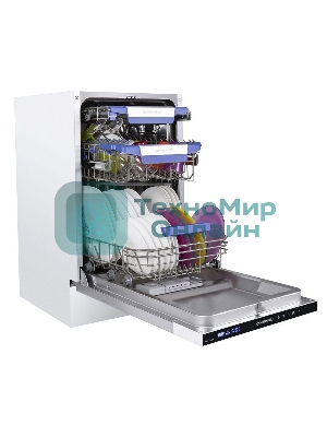 Встраиваемая посудомоечная машина Maunfeld MLP-08IMR, белый/черный, 44.5 см, 10 компл., 47 дБ, класс A++