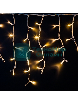 Гирлянда Neon-night Айсикл (Бахрома) светодиодная 4,0х0,6 м, с эффектом мерцания, белый провод каучук, 230 В, диоды теплые белые