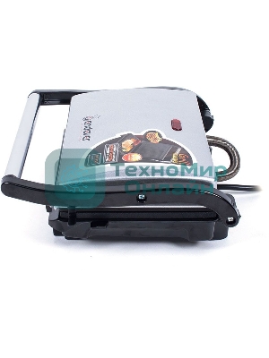 Гриль электрический Endever Grillmaster 115, 1500 Вт, авто терморегулятор, антипригарное покрытие, индикатор нагрева, серебристый/черный