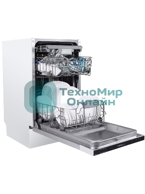 Встраиваемая посудомоечная машина HOMSair DW47M, черный, 44.5 см, 10 компл., 47 дБ, класс A++