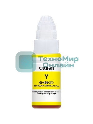 Чернила Canon GI-490Y 0666C001 желтый для Canon Pixma G1400/2400/3400 (70мл)