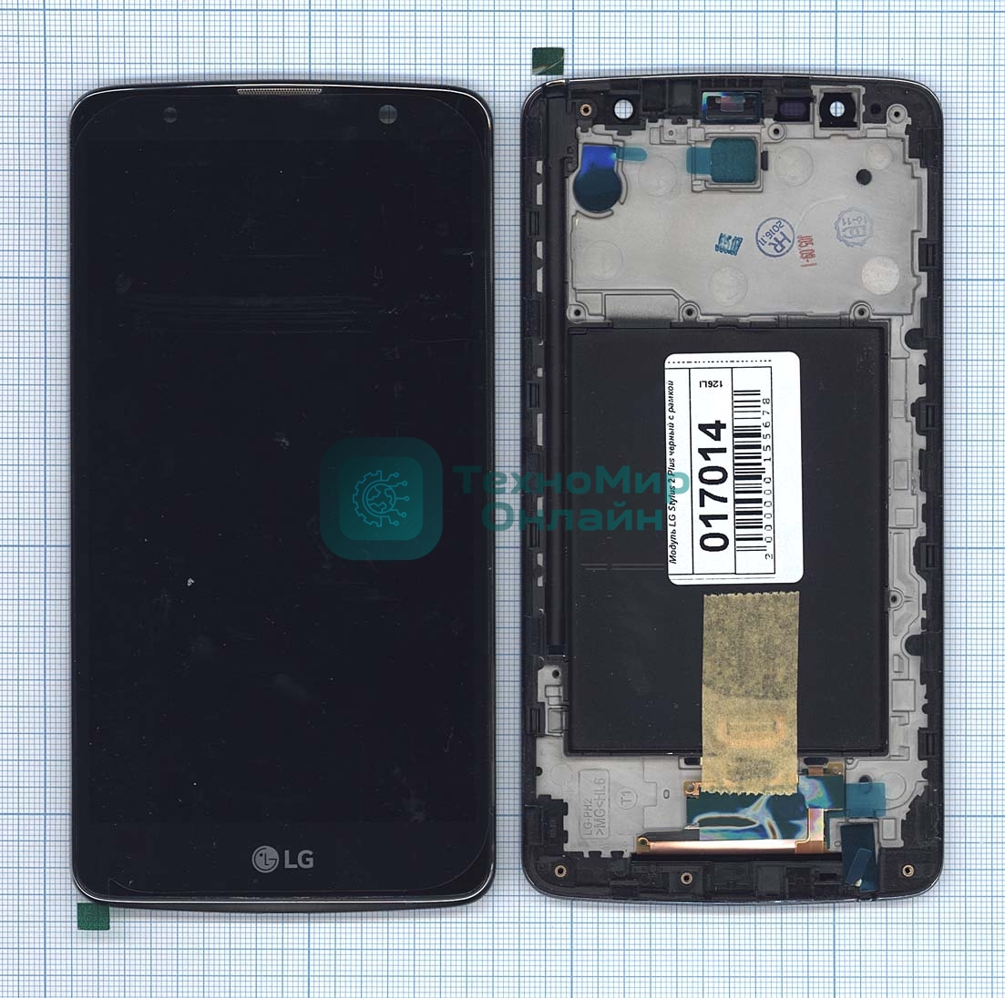 Дисплей для LG Stylus 2 Plus черный с рамкой