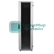 Шкаф телекоммуникационный напольный 42U (800x800) дверь стекло, черный