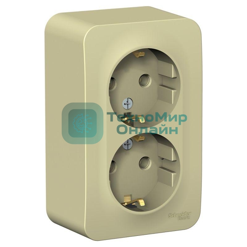 Розетка 2-ая с/з без шторок, изолир. пластина 16А, 250 В SE Blanca наруж Беж