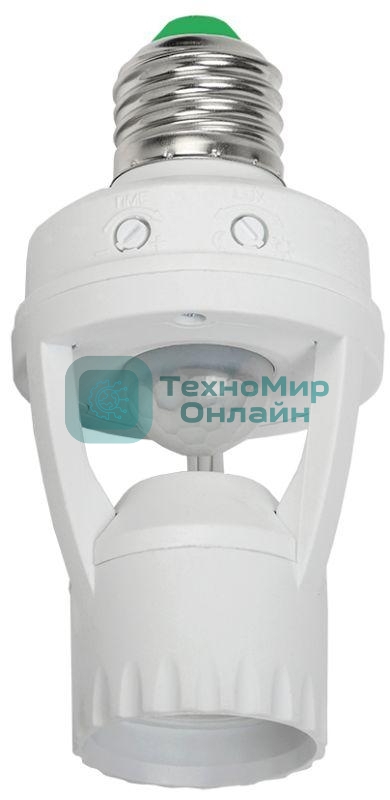 Датчик движения ДД 045 E27 60Вт угол обз. 360град. 6м IP20 бел. IEK LDD10-045-60-001