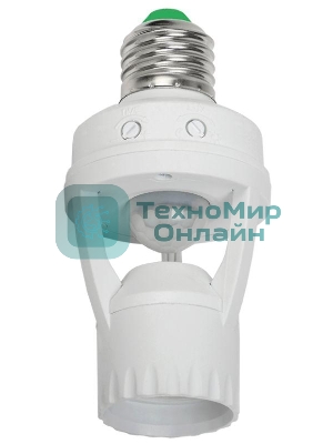 Датчик движения ДД 045 E27 60Вт угол обз. 360град. 6м IP20 бел. IEK LDD10-045-60-001