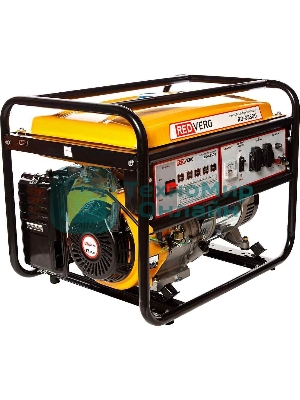 Генератор бензиновый RedVerg RD-G5500. 13,0л.с; 389куб.см; GM188F; запуск- ручной; бак- 25л,5,0кВт, макс.- 5,5кВт; 220В;