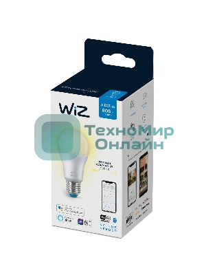 Лампа светодиодная WiZ Wi-Fi BLE 60W A60 E27 927 DIM1PF/6