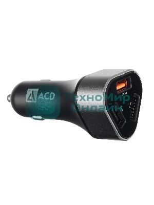 Автомобильное зарядное устройство ACD черный 23Вт, 3xUSB 1QC+2Smart, 3.6~12В, 3А RTL