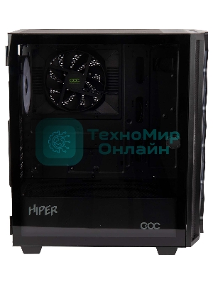 Компьютерный корпус Hiper DCB черный без БП ATX 1x120mm 1x140mm 1xUSB2.0 1xUSB3.0 audio bott PSU