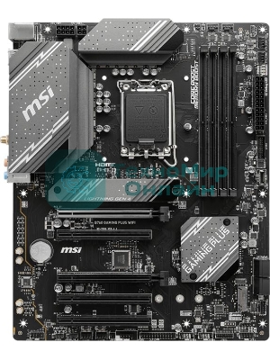 Материнская плата MSI B760 GAMING PLUS WIFI, LGA 1700, Intel B760, 4xDDR5, 4xSATA, 2xM.2, 1xPCI-E 4.0 x16, 3xPCI-E 3.0 x1, 1xDP, 1xHDMI, 1x 2.5Gb LAN, 2xUSB-A 3.2 Gen 2, 4xUSB 2.0, 5x3.5 мм, 7.1, Standard-ATX