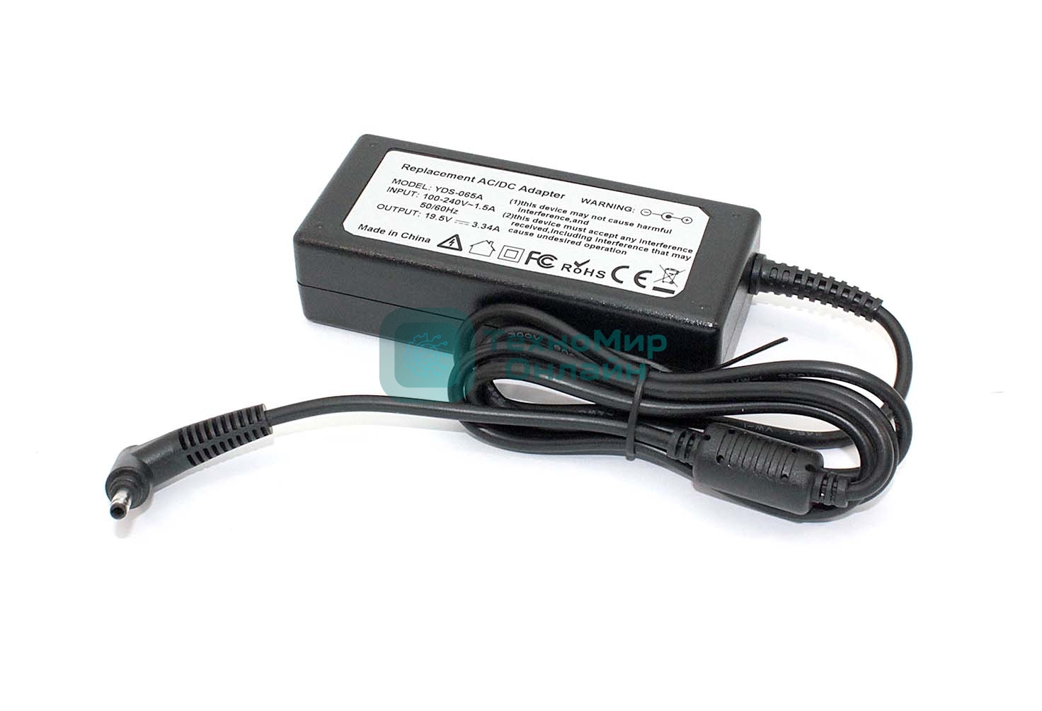 Блок питания (сетевой адаптер) для ноутбуков Dell 19.5V 3.34A 4.0*1.7mm 65W OEM