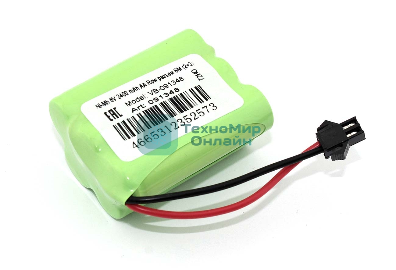 Аккумулятор Ni-Mh 6V 2400 mAh AA Row разъем SM (2+3)