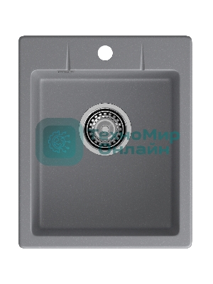 Мойка GRANFEST URBAN 240 1-чаша 400x490мм, монтаж: врезной, материал: кварц, темно-серый