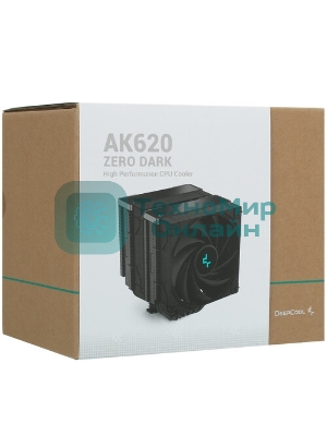 Кулер для процессора DEEPCOOL AK620 черный, 120 мм, алюминий/медь, 1850 об/мин, 28 дБ, 4 pin, 260 Вт, 162 мм