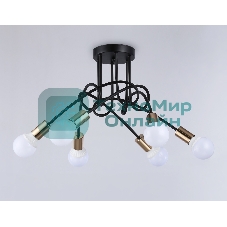 Светильник Ambrella light TR80419/6 BK/GD черный/золото E27/6 max 60W D690*370