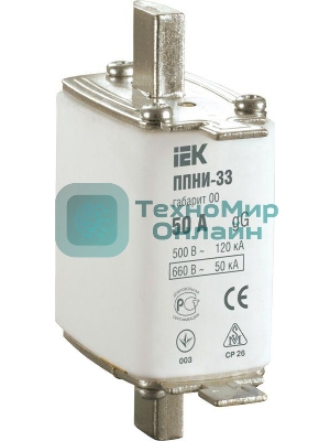 Вставка плавкая ППНИ-33 40А габарит 00 IEK DPP10-040