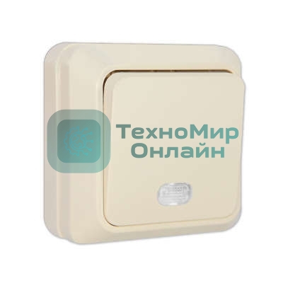 Выключатель 1-кл. ОП Олимп 10А IP20 с индик. беж. Universal Б-О0121
