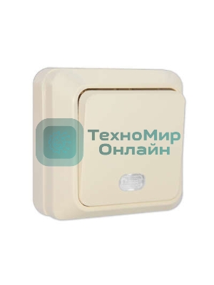 Выключатель 1-кл. ОП Олимп 10А IP20 с индик. беж. Universal Б-О0121