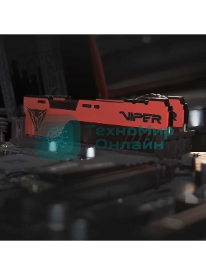 Оперативная память Patriot Viper Elite II, DDR4, 16GB (1x16 GB), 3200 MHz, CL18, DIMM, радиатор, красный, черный
