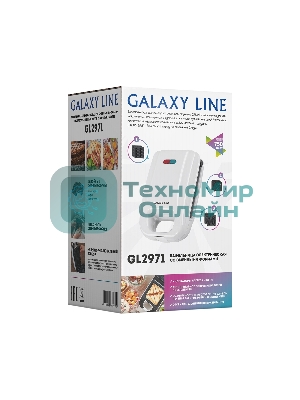 Вафельница Galaxy Line GL 2971, белый, со съемными пластинами, 750 Вт