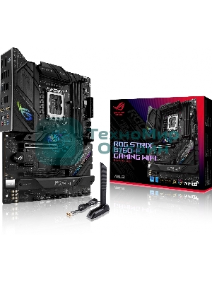 Материнская плата ASUS ROG STRIX B760-F GAMING WIFI, LGA 1700, Intel B760, 4xDDR5, 4xSATA, 3xM.2, 1xPCI-E 5.0 x16, 1xPCI-E 3.0 x4, 1xHDMI, 1xDP, 1x 2.5Gb LAN, 1xUSB-A 3.2 Gen 2, 6xUSB-A 3.2 Gen 1, 1xUSB-C 3.2 Gen 2x2, 5x3.5 мм, 7.1, Standard-ATX