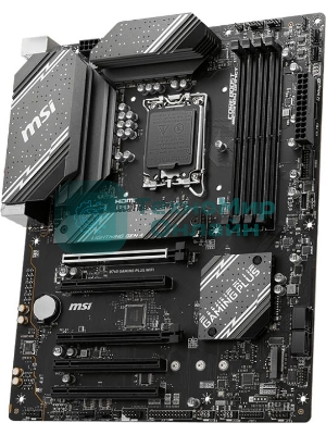 Материнская плата MSI B760 GAMING PLUS WIFI, LGA 1700, Intel B760, 4xDDR5, 4xSATA, 2xM.2, 1xPCI-E 4.0 x16, 3xPCI-E 3.0 x1, 1xDP, 1xHDMI, 1x 2.5Gb LAN, 2xUSB-A 3.2 Gen 2, 4xUSB 2.0, 5x3.5 мм, 7.1, Standard-ATX