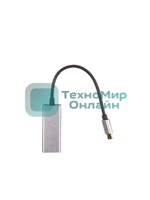 Кабель-переходник USB 3.1 Type-C -->RJ-45 1000Mbps Ethernet, Aluminum Shell, 0.15м VCOM DU320M