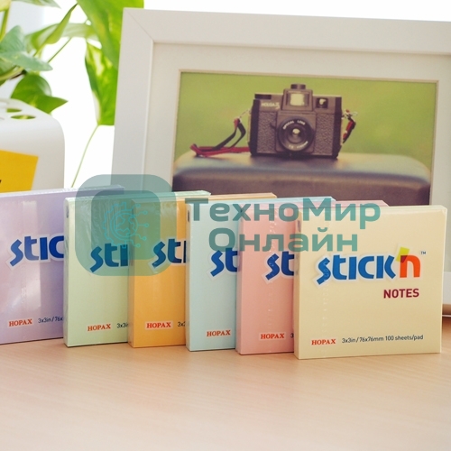 Блок самоклеящийся бумажный Stick`n 21150 76x76мм 100лист. 70г/м2 пастель зеленый