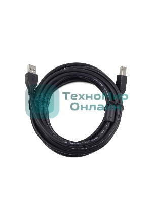 Кабель Gembird/Cablexpert USB 2.0 Pro AM/BM, 3м, экран, 2феррит.кольца, черный, пакет