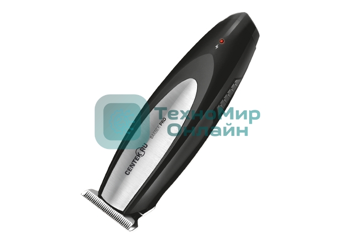 Машинка для стрижки Centek CT-2134 (чер/сталь) 3 насадки, USB зарядка, время работы 55 мин
