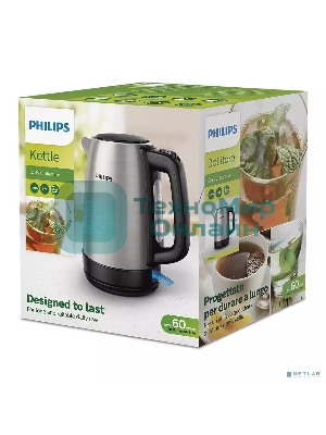 Чайник электрический Philips HD9350/90, 1,7 л, 2200 Вт, световой индикатор, функция автовыключения, индикатор уровня воды