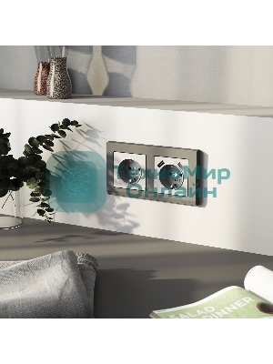 Накладка для розетки USB (серебряный матовый)