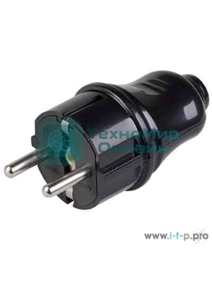Розетка IEK ERP10-16-01-K02 РПп10-02-Ст разборная прямая с з/к 16А черная