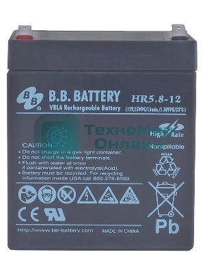 Батарея для ИБП B.B.Battery HR 5.8-12 (12V 5.8Ah)