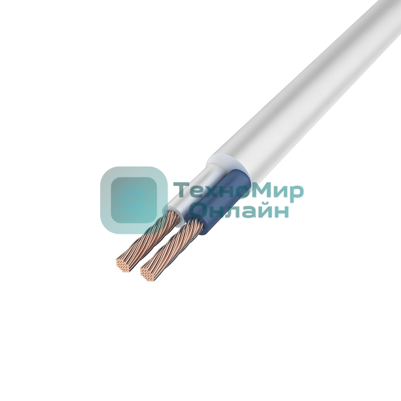 Провод соединительный ПВС Rexant 2x1,0 мм², белый, длина 10 метров, ГОСТ 7399-97