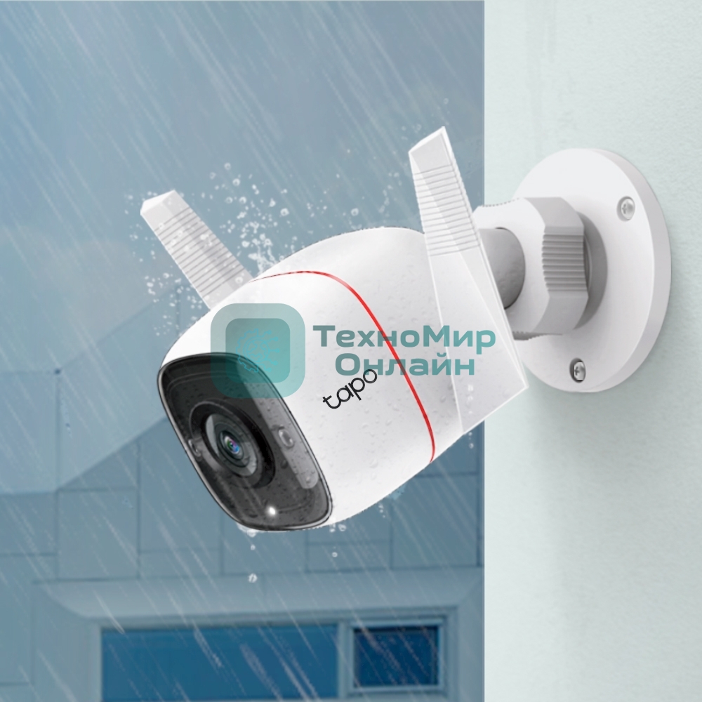 Видеокамера IP TP-Link Tapo C310 белый 3Mp indoor & outdoor IP camera, 30m Night Vision, IP66 dust & waterproof, Motion Detection and Notification, 2-way Audio, supports Micro SD card storage, easy setup with APP