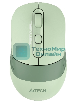 Мышь беспроводная A4Tech Fstyler FB10C зеленый, 2000 dpi, радиоканал, Bluetooth, USB, кнопки - 4