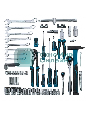 Набор инструментов Gross 76 предметов, 120 зубьев, CrV1/4, 1/2