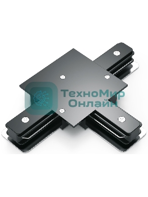 Коннектор для встраиваемых трековых шинопроводов Gauss (T) черный