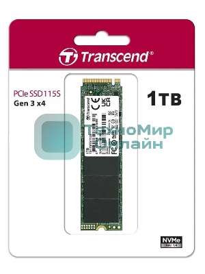 Накопитель SSD Transcend 115S, 1Tb, PCIe 3.0 x4, M.2 2280, NVMe, R/W 3200/2000