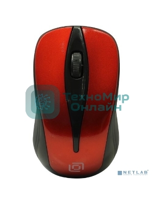 Мышь беспроводная Oklick 675MW черный/красный, 800 dpi, радиоканал, USB, кнопки - 3