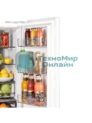 Холодильник Maunfeld MFF183NFWE белый трехкамерный инвертор 270/135л морозилка снизу, Total NoFrost, Side by Side