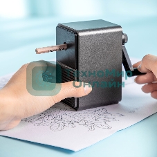 Точилка для карандашей механическая Deli 71160Black, 1 отверстие, пластик, черный