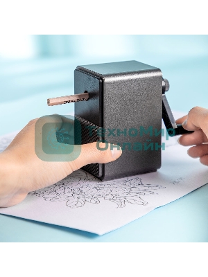 Точилка для карандашей механическая Deli 71160Black, 1 отверстие, пластик, черный